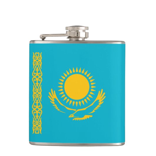 vlag van Kazachstan Heupfles (Voorkant)