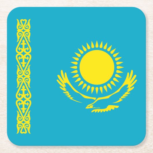 Vlag van Kazachstan Kartonnen Onderzetters (Voorkant)