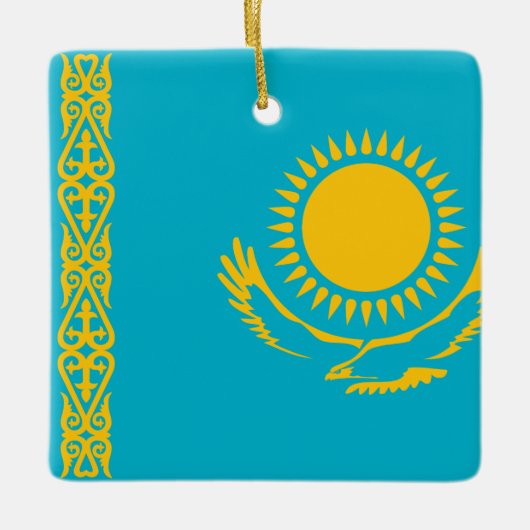 Vlag van Kazachstan Keramisch Ornament (Voorkant)