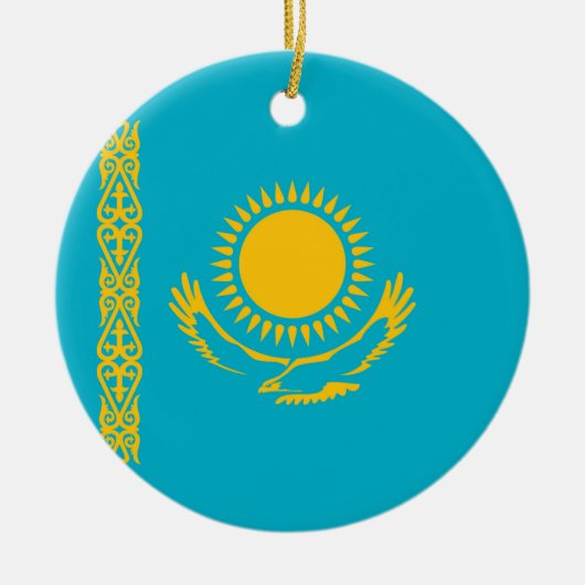 vlag van Kazachstan Keramisch Ornament (Voorkant)