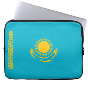 vlag van Kazachstan Laptop Sleeve