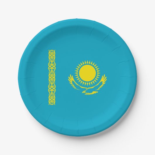 Vlag van Kazachstan Papieren Bordje (Voorkant)