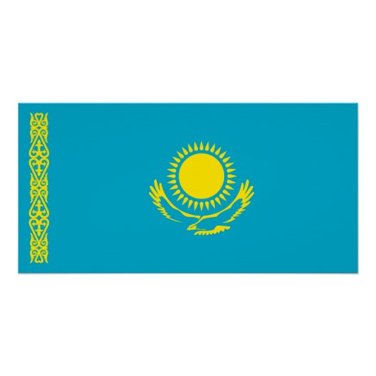 Vlag van Kazachstan Perfect Poster (Voorkant)