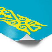 Vlag van Kazachstan Perfect Poster (Hoek)