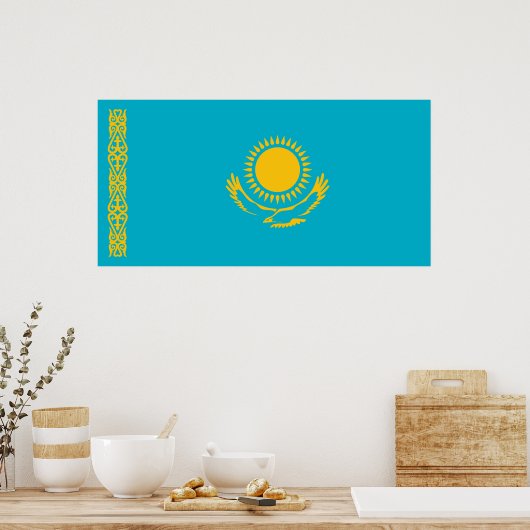 Vlag van Kazachstan Poster (Keuken)