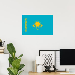 vlag van Kazachstan Poster
