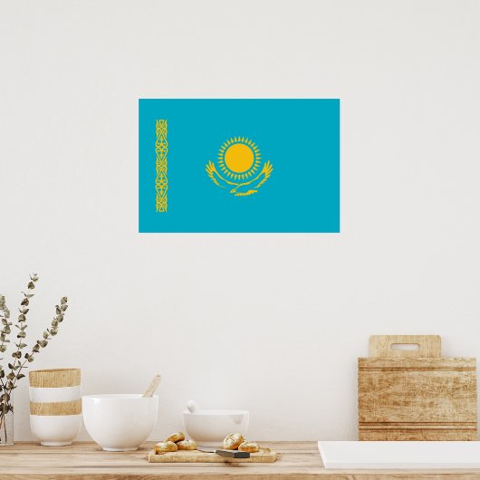 vlag van Kazachstan Poster (Keuken)