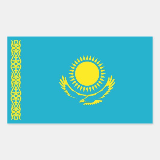 Vlag van Kazachstan Rechthoekige Sticker (Voorkant)