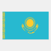 Vlag van Kazachstan Rechthoekige Sticker (Voorkant)