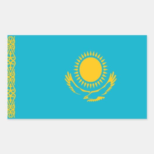 Vlag van Kazachstan Rechthoekige Sticker (Voorkant)