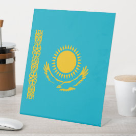 vlag van Kazachstan Reclamebord Met Voetstuk