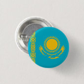 Vlag van Kazachstan Ronde Button 3,2 Cm (Voorkant /achterkant)