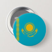 vlag van Kazachstan Ronde Button 7,6 Cm (Voorkant /achterkant)