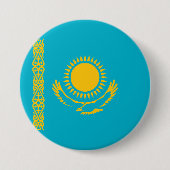 vlag van Kazachstan Ronde Button 7,6 Cm (Voorkant)