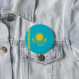 vlag van Kazachstan Ronde Button 7,6 Cm