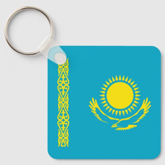 Vlag van Kazachstan Sleutelhanger (Voorkant)