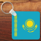 Vlag van Kazachstan Sleutelhanger (Voorkant)