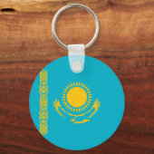 vlag van Kazachstan Sleutelhanger (Voorkant)