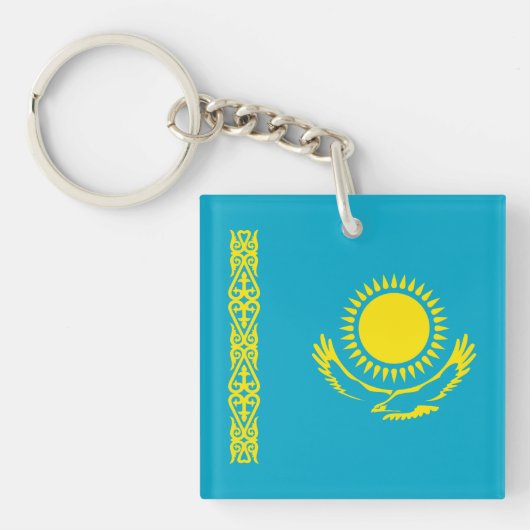 Vlag van Kazachstan Sleutelhanger (Voorkant)