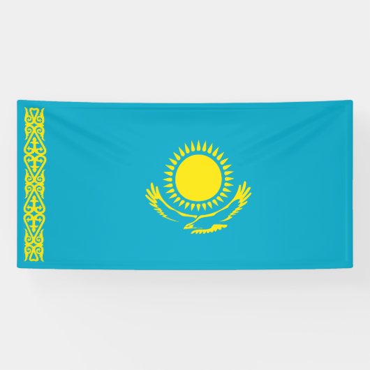 Vlag van Kazachstan Spandoek (Horizontaal)