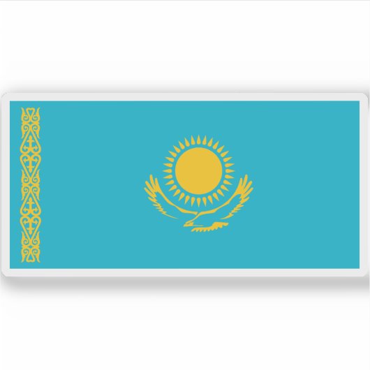 Vlag van Kazachstan Sticker (Voorkant)