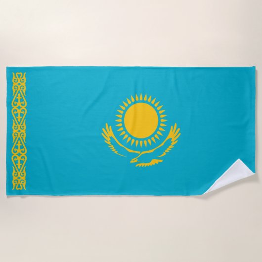 Vlag van Kazachstan Strandlaken (Voorkant)