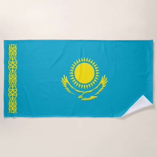 Vlag van Kazachstan Strandlaken (Voorkant)