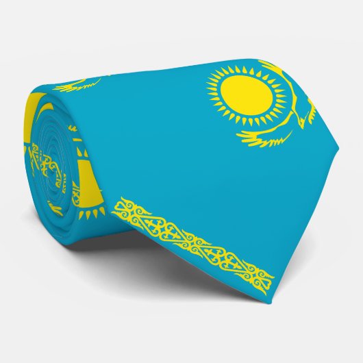Vlag van Kazachstan Stropdas (Opgerold)