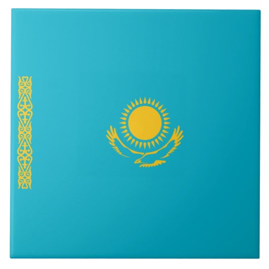 Vlag van Kazachstan Tegeltje (Voorkant)