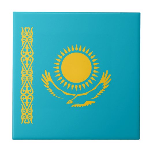 vlag van Kazachstan Tegeltje (Voorkant)