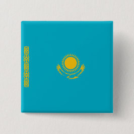 Vlag van Kazachstan Vierkante Button 5,1 Cm