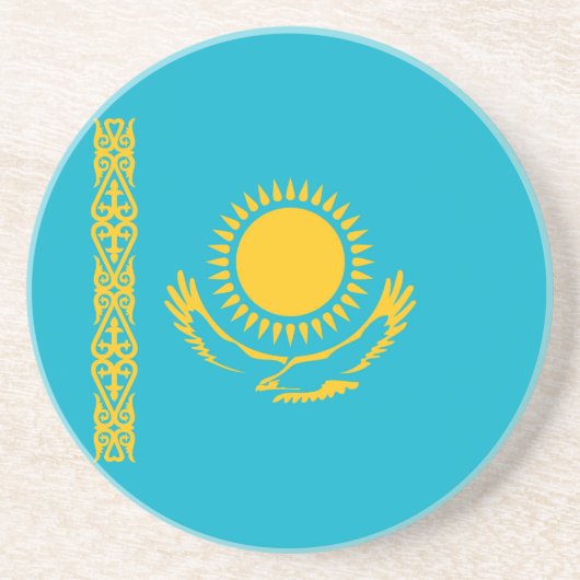 vlag van Kazachstan Zandsteen Onderzetter (Voorkant)