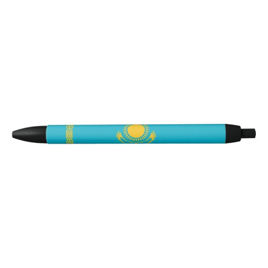 vlag van Kazachstan Zwarte Inkt Pen (Voorkant)