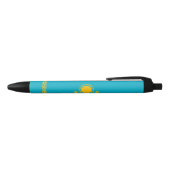 vlag van Kazachstan Zwarte Inkt Pen (Bovenkant)