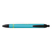 vlag van Kazachstan Zwarte Inkt Pen (Achterkant)