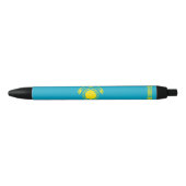 Vlag van Kazachstan Zwarte Inkt Pen (Voorkant)