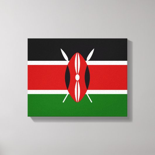 Vlag van Kenia Afrika Canvas Afdruk (Voorkant)