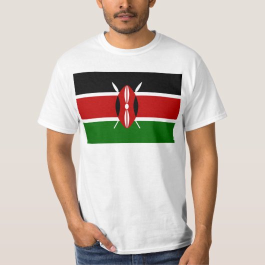 Vlag van Kenia Afrika T-shirt (Voorkant)