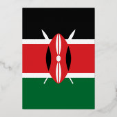 Vlag van Kenia Folie Uitnodiging (Voorkant)
