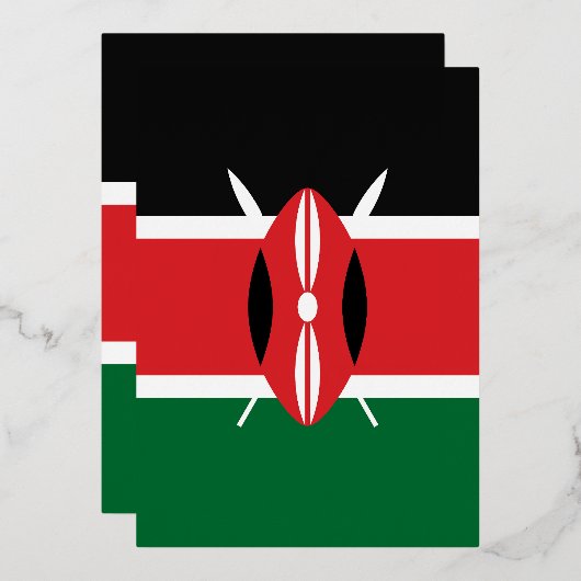 Vlag van Kenia Folie Uitnodiging (Voorkant / Achterkant)