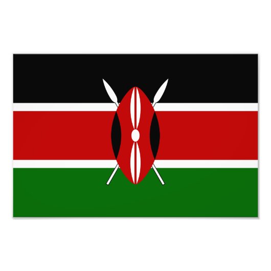 Vlag van Kenia Foto Afdruk (Voorkant)