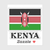 Vlag van Kenia, gelabeld Sticker (Vel)