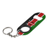 Vlag van Kenia Mini Flessenopener (Voorkant Gekanteld)
