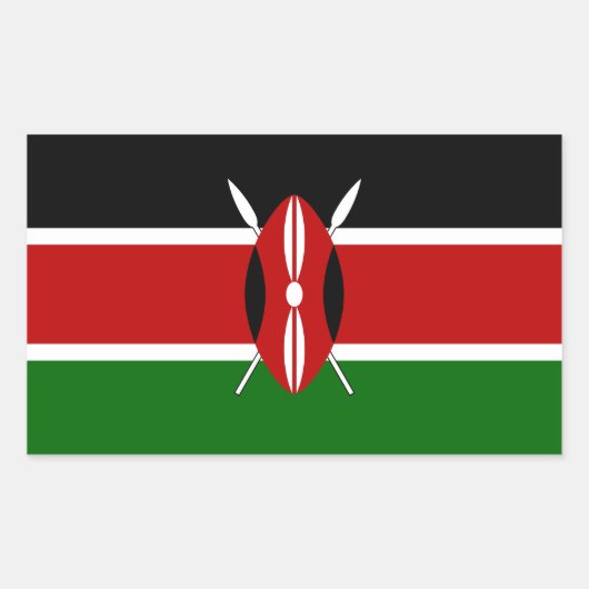 Vlag van Kenia Rechthoekige Sticker (Voorkant)