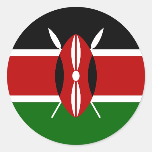 Vlag van Kenia Ronde Sticker (Voorkant)