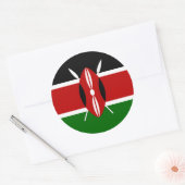 Vlag van Kenia Ronde Sticker (Envelop)