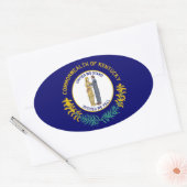 Vlag van Kentucky Ovale Sticker (Envelop)