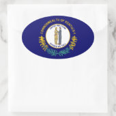 Vlag van Kentucky Ovale Sticker (Tas)