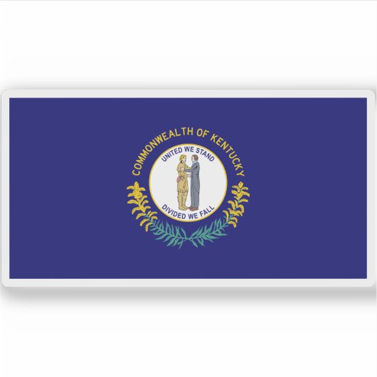 Vlag van Kentucky Sticker (Voorkant)