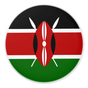 Vlag van Kenya Ceramic Knob Keramische Knop